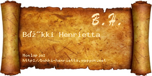 Bükki Henrietta névjegykártya